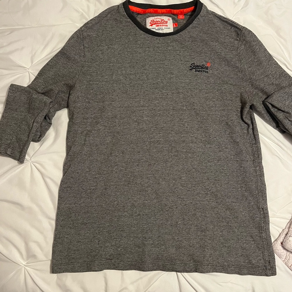 Superdry Men's Charcoal Long Sleeve Tee